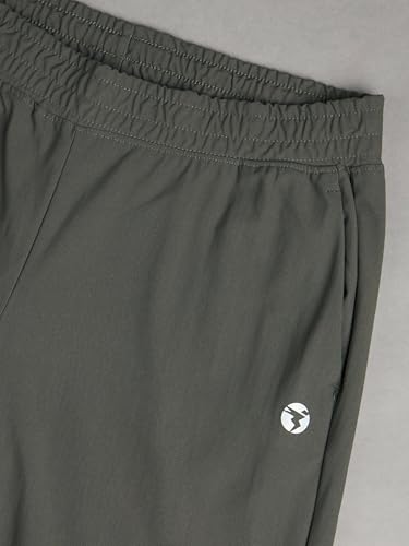 Image of TECHNOSPORT Womens Mid Rise Polyester Regular Fit Solid Jogger for Running, Workout & Sports