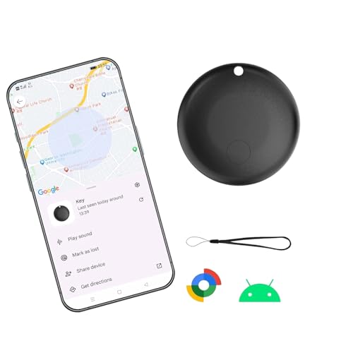 1 Pack Air Tag for Android,Google Certified Android Tracker Tags,Smart Tags for Android for Google Find My Device(Find Hub) App Key Finder/Luggage Locator with No Subscription-Black