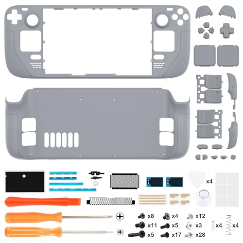 Image of eXtremeRate DIY Full Set Shell with Buttons for Steam Deck LCD, Custom Faceplate Back Plate Replacement Shell for Steam Deck LCD - New Hope Gray [Console NOT Included]