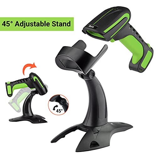 Image of Tera Barcode Scanner Wireless with Stand: Industrial Drop-resistant Green