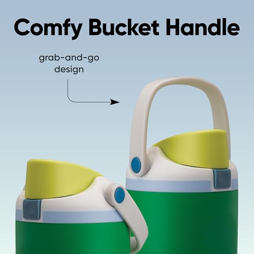 Image of Owala FreeSip Sway Insulated Stainless Steel Water Bottle with Two-Way Spout, Built-In Straw and Bucket Handle, Made for Travel, School, and Sports, 40oz, BPA Free, Leak Proof, Putting Green