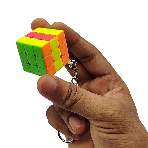 Image of Hawkister QiYi Mini 3x3 Keychain Cube Stickerless 3CM Keyring Magic Cube Puzzle