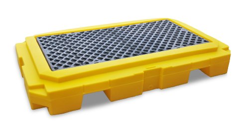 UltraTech 9610 Premier Polyethylene Ultra-Spill Pallet P2 Plus, 4500 lbs Capacity, 5 Year Warranty, Yellow