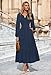MEROKEETY Women's Fall Long Sleeve Maxi Dress 2025 Fashion Ruffle Tiered Boho Swiss Dots Wedding Guest Dresses, Navy, Medium