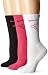New Nike Women's 3 Pack Dri-Fit Fly Crew Socks Vivid Pink/Black/White Medium