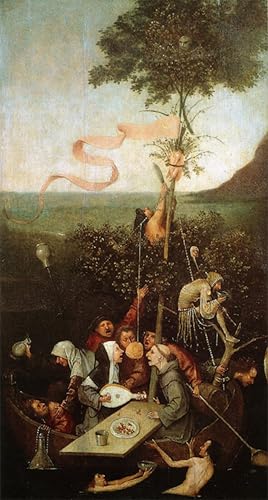 Peinture sur toile la nef des fous Hieronymus pour décoration chambre moderne