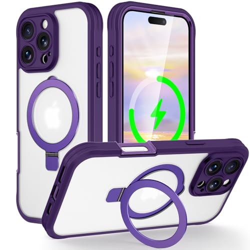 Coque iPhone 16 Pro Max antichoc violet foncé évite les rayures et chutes
