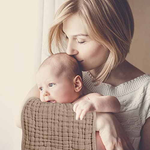 image for Looxii Muslin Burp Cloths 100% Cotton Muslin Cloths Large 20''x10'' Ex