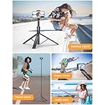 71" Phone Tripod, NT79 Extendable Selfie Stick with 1/4" Camera Mount for Cell Phone＆Camera, Phone Tripod Stand Holder with Remote Compatible with iPhone Android, Camera - Image 5