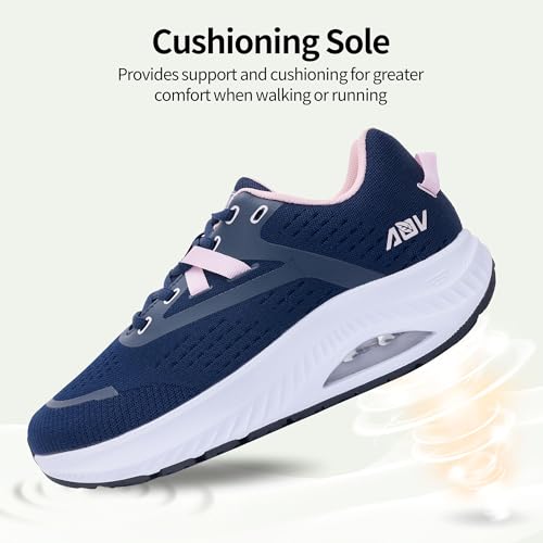 Image of AOV Wide Toe Box Shoes Women Arch Support Walking Shoes Plantar Fasciitis Orthotic Tennis Sneakers