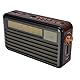 Retro Tragbares Radio, Kleiner Vintage AM FM Shortwave -Radio mit Bluetooth, Solar oder Batterie Betrieben, für den Notfall Im Freien Beleuchtet Im Freien