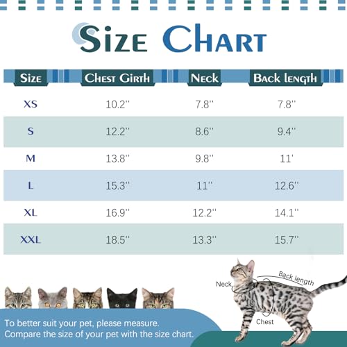 Cat Recovery Suit & Hair Collection Bodysuit - Soft Anti-Licking Surgery Suit Cone Alternative, Reusable Lint Roller Pajamas to Reduce Shedding, Blue, XS - Image 3