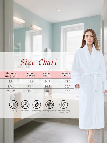 Image of Soft Robe For Women,Warm Plush Bath Robes Female,Spa Towel After Shower Lightweight Long Bathrobe