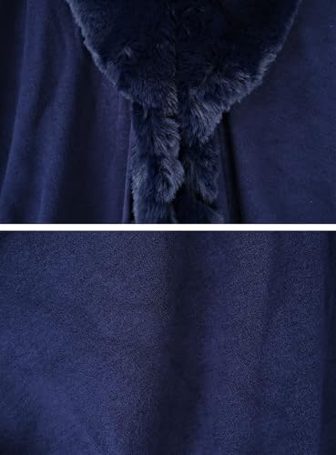 GIBZ Women's Faux Fur Cloak Shawl Soft Warm Wrap Scarf Evening Dresses Cape for Winter Coat3