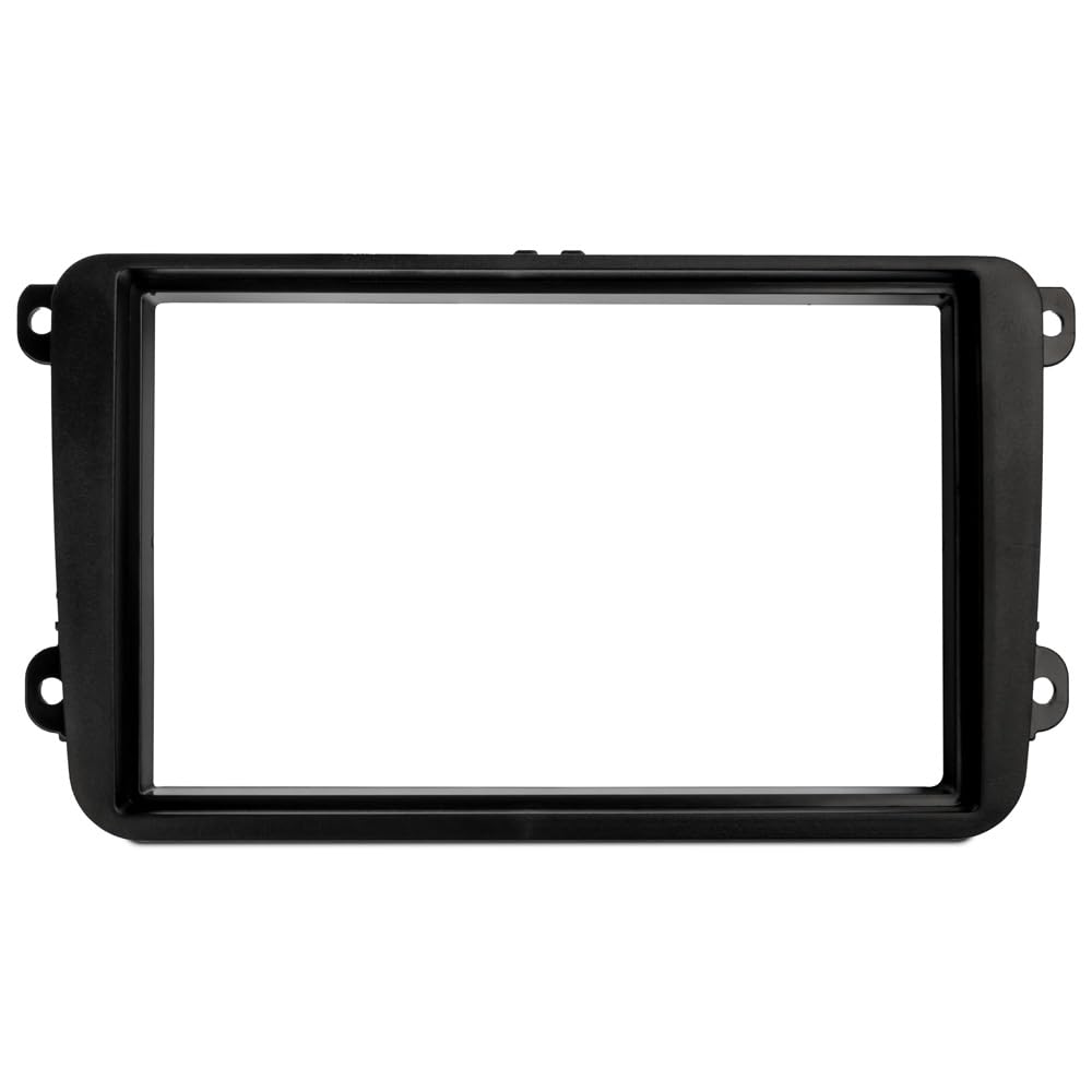OPTION Mascherina autoradio 2 DIN per VW Golf 5, Golf 6, Passat, Caddy, Touran, Tiguan, Polo, EOS, Jetta, Sharan, T5, T6, Scirocco, Amarok, Beetle, Skoda Octavia, Rapid, Fabia, Yeti, Seat Leon,