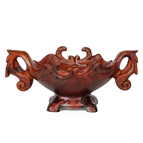 Showkig Vintage style chinois acajou Salon Accueil Café Décoration de table Fruit Basket Creative Salon chinois en bois massif fruits secs Assiette de fruits Plateau en bois massif Meubles Plateau