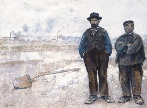 Cuadro moderno Los dos obreros para decorar tu salón, lienzo de 60x90cm