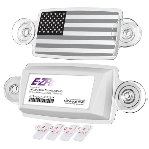 AUTOBOXCLUB EZ Pass Holder/Toll Pass Holder for Most US States/Toll Pass Windshield Mount/Easy to Install and Remove/with 4pcs Toll Pass Mounting Strips/UV-Protective (Black US Flag) AUTOBOXCLUB EZ Pass Holder/Toll Pass Holder for Most US States/Toll Pass Windshield Mount/Easy to Install and Remove/with 4pcs Toll Pass Mounting Strips/UV-Protective (Black US Flag)
