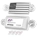 AutoBoxClub US FLAG BLACK - NEW EZ Pass, IPass Tag Holder/Transponder Holder/Toll Pass Windshield Mount/Genuine Reclosable Mounting Strips Included/UV-Protective/Installs in Seconds
