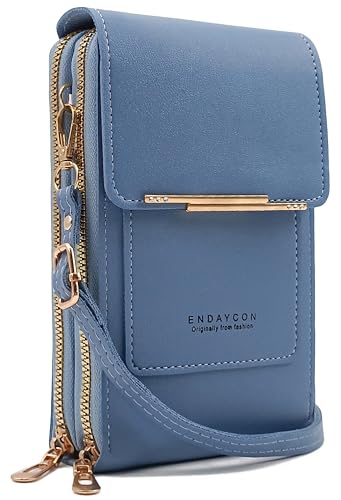 Petit sac à main bleu PORT&LOTUS, élégant sac à bandoulière en cuir PU pour femme