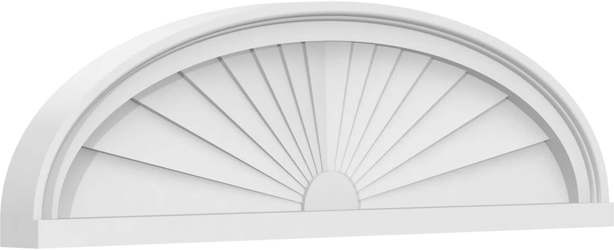 32" W x 9" H x 2" P Elliptical Sunburst Architectural Grade PVC Pediment