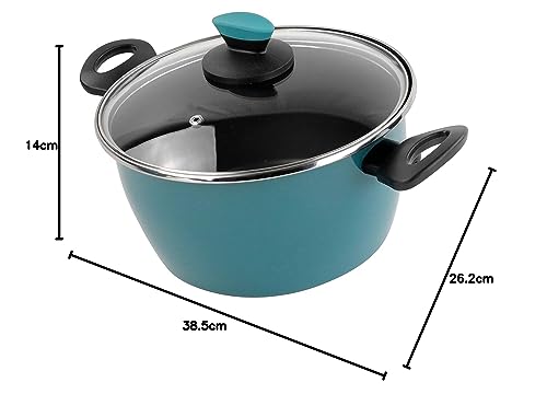 Miniatura 6 de Magefesa Lotus - Olla 24 Cm De Acero Vitrificado Exterior Azul. Antiadherente Bicapa Reforzado, Apto Para Todo Tipo De Cocinas, Especial Inducción. 50 De Ahorro Energético.
