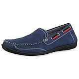  SCARPE VITA Herren Slipper Mokassins Cut Out Slip On Freizeit Schuhe Bequeme Schlupfschuhe Flats 176579 Dunkelblau 41