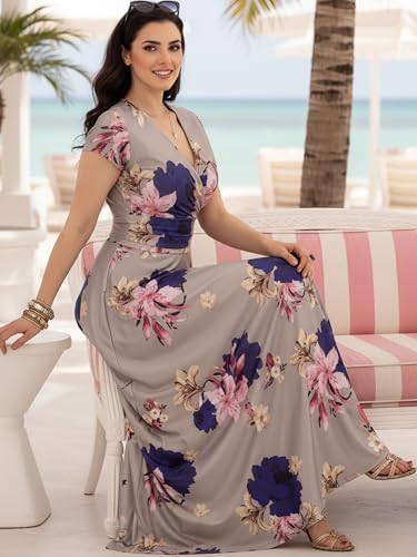 Image of KOH KOH Womens Long Modest Floor Length Flowing Summer Print Maxi Dress