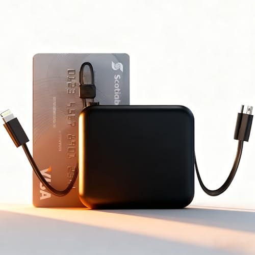 Power Bank 10000mAh Ultra Delgado Carga Rápida 22.5W PD 3.0 - Batería Externa Portátil Mini (6.8cm) Sólo 170g - 3 Puertos- Pantalla LCD% Batería (Negro)