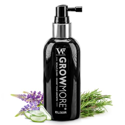 Grow More® Elixir – Leave In Hair Growth Serum for Thicker-Looking Hair &amp; Improved Scalp Condition with Biotin, Caffeine, Rosemary &amp; More – Sulfate-Free Hair Oil for Women &amp; Men, 100mL