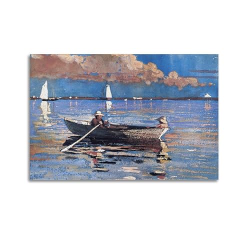 KANGZENG Winslow Homer Malerwerke (Glouchester Harbor), Kunstposter, Leinwand, Wandkunst, Rollbild, Druck, Wohnzimmer, Wände, Dekoration, Zuhause, 40 x 60 cm