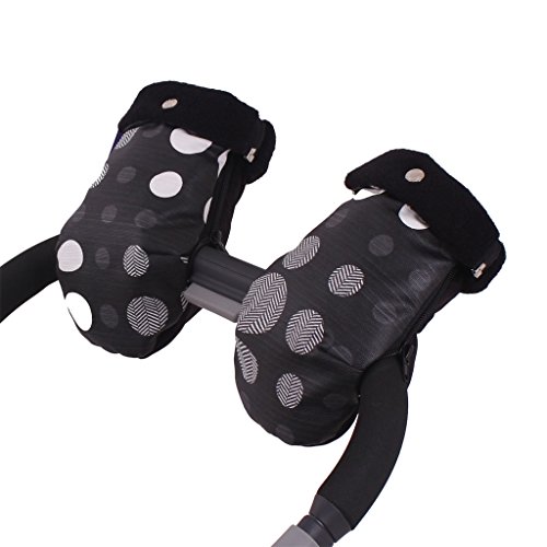 Tititnins® - Manoplas Carro Bebe Silla Paseo Impermeables DINDON NE V.Polar Negro (**Polar Interior 260gr) Cover