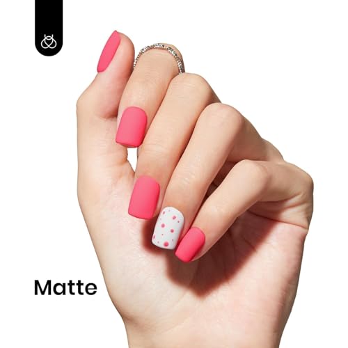 Beetles Pink Gel Polish - Strawberry Cocktail 15ML/0.51Fl Oz, Light Pink Gel Nail Polish, Soak Off UV LED Lamp Nail Art, Long-Lasting Manicure Salon DIY Home Spring Nails - Gifts for Her - 5