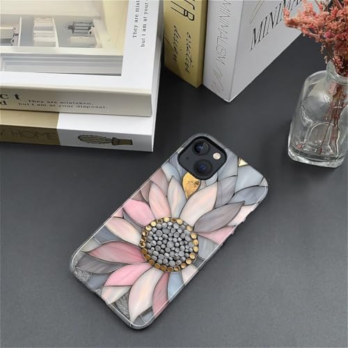 Coque iPhone 15 motif floral mosaïque finition premium - 2