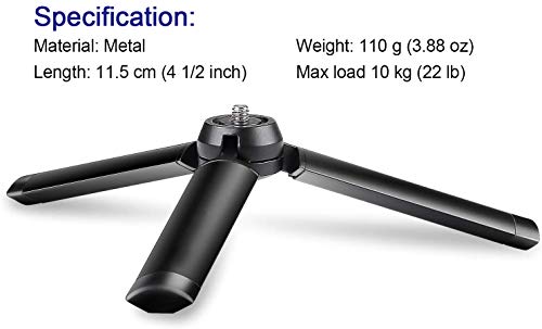 Cekay Mini Tabletop Tripod, Desktop Stand Compact Tripod for Smooth 4, Gimbal Stabilizer, Camera, Projector and Monopod, All Metal - Thumbnail 2