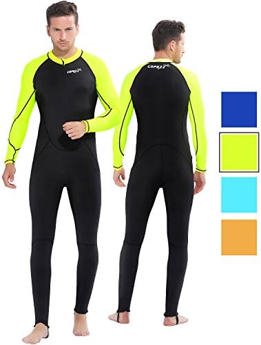 COPOZZ Diving Skin, Men Women Youth Thin Wetsuit Rash Guard- Full Body UV Protection - for Diving Snorkeling Surfing Spearfishing Sport Skin (Black/Green, XX-Large for Men)