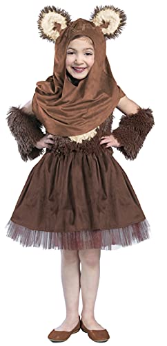 Disfraz premium Wicket Star Wars para niña, XL miniatura 1