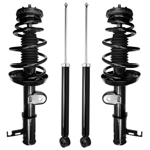 Image of Detroit Axle - Struts Shocks for 2011 2012 Chevy Cruze Volt Chevrolet Complete 2 Front Struts with Coil Springs 2 Rear Shock Absorbers Replacement Quick Install Ready Strut Assembly