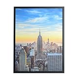 Frame Amo Black 24x32 Poster Frame, Smooth Finish, Acrylic Front, 1 inch Wide Border