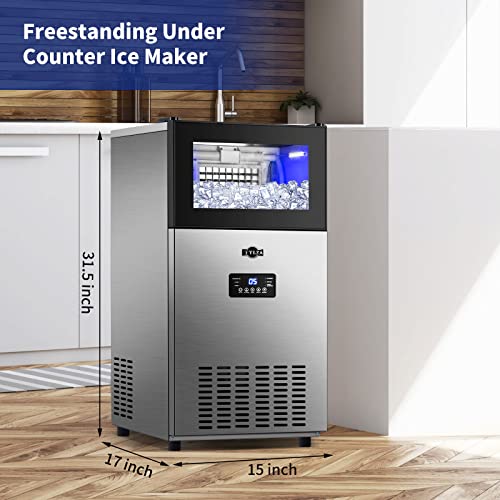 TYLZA Commercial Ice Maker 160 LBS/24H, 15" Wide Under Counter Ice Maker with 35LBS Ice Storage Capacity, Commercial Ice Machine Self Clean Stainless Steel Built-in or Freestanding Large Ice Machine - Image 7