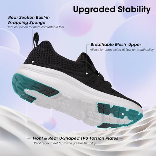 Image of ZOVE Wide Toe Box Shoes Women Extra Wide Width Sneakers Ultra Light Road Running Shoes Non-Slip Tennis Sneakers Breathable Walking Athletic