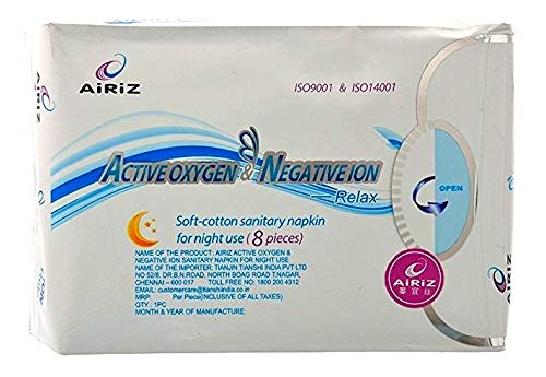 Image of Airiz Soft-Cotton Sanitary Pads With Wings For Night Use :: 280mm Long :: 8 pads in 1 pack