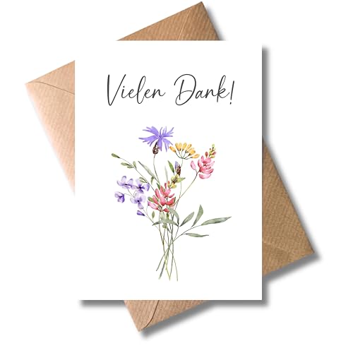 Dankeskarte mit Umschlag - Vielen Dank! Danksagung Danke Karte Abschiedskarte als Klappkarte Abschied - Hochzeit Danke Karte (DIN A6) Dankeskarte mit Umschlag - Vielen Dank! Danksagung Danke Karte Abschiedskarte als Klappkarte Abschied - Hochzeit Danke Karte (DIN A6)