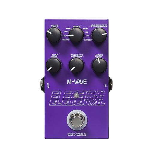 Elemental Compact Guitar Delay Pedal with 9 Psychedelic Delay Effects, 3000ms Max Time, Tap/Hold...