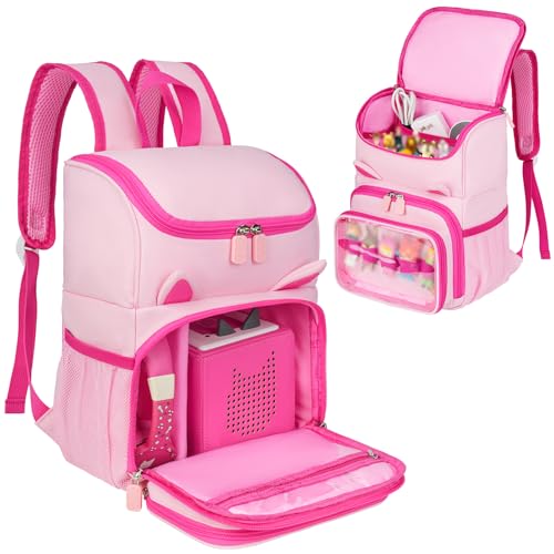 Jaffzora Carry Bag Compatible with Toniebox Starter Set Travel Storage Bag Suitable for Tonies Figures Tonies Headphones and Accessories pink 9 x 5 x 11.6