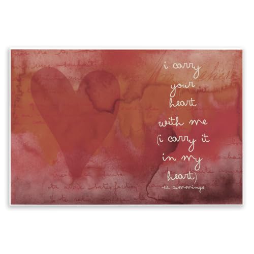 Stupell Industries Romantic Love Quote Red Heart Design Typography, Design by Amy Brinkman