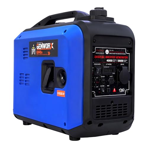 Image of JPT GENWORX 1000W Inverter Generator, 1.0KW Rated, Portable Petrol Generator, Pure Sine Wave for Camping, RV, Outdoor, and Emergency Backup Power