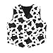 Jekioweii Boy's Suit Vest Black and White Cow Print Kids Casual Vest Jackets 3 Buttons V Neck Suits with Pockets Western Cowboy Waistcoat Vests