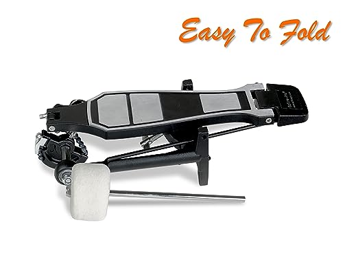 Image of Softline Pro SP41 Bass Drum Pedal Single Chain Drive Kick Pedal with Adjustable Spring Tension, Non-Slip Footboard & Classic Felt Beater Drum Pedal for Beginners & Professional Drummers (SP41-Single)