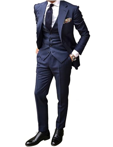 Costume de revers 3 pièces homme coupe ajustée et finitions soignées